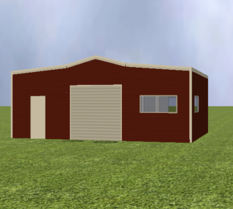 Australian Barn render with 15 degree roof pitch and 5 degree lean to