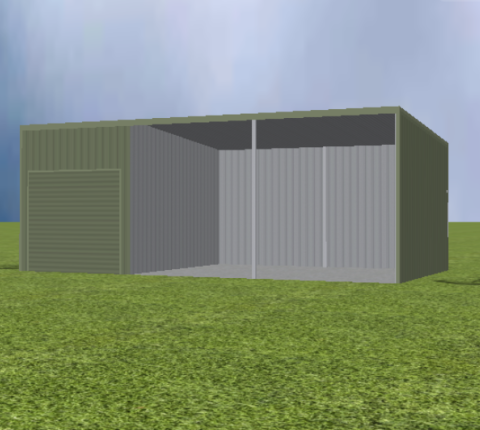 Equipment Machinery shed render with 5 degree flat roof